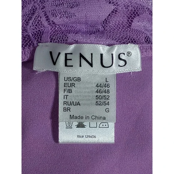 Sexy romantic VENUS Purple Top lavender Lace Floral BLOUSE - Picture 7 of 9